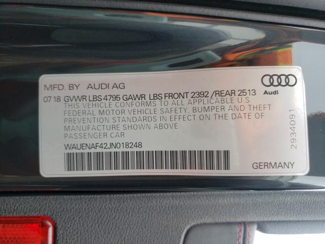 2018 AUDI A4 WAUENAF42JN018248