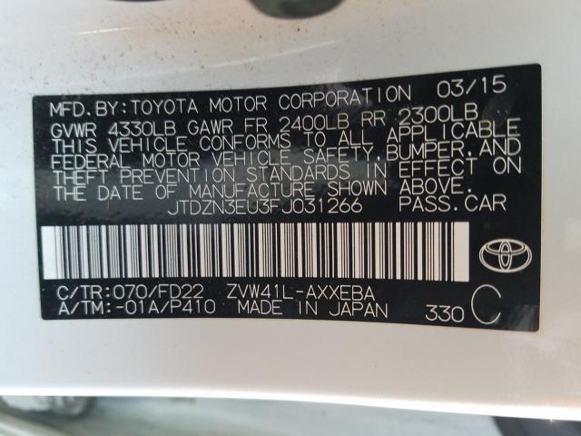 2015 TOYOTA PRIUS V JTDZN3EU3FJ031266