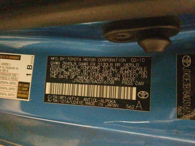 2010 TOYOTA SCION TC JTKDE3B76A0316138