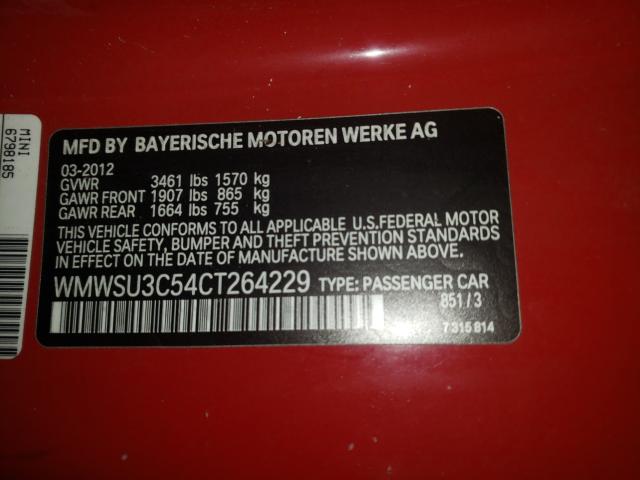 2012 MINI COOPER WMWSU3C54CT264229