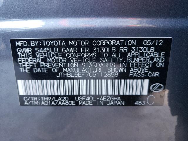 2012 LEXUS LS 460 JTHBL5EF7C5112858