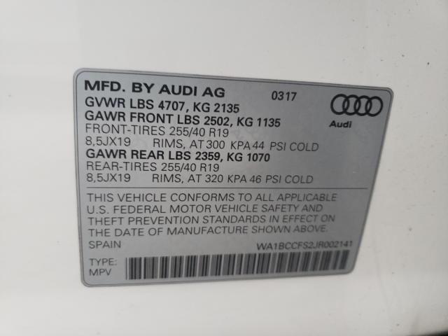2018 AUDI Q3 PREMIUM WA1BCCFS2JR002141