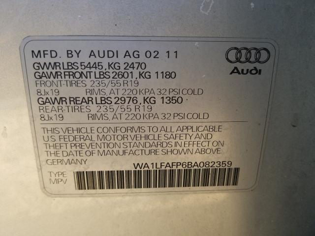 2011 AUDI Q5 PREMIUM WA1LFAFP6BA082359