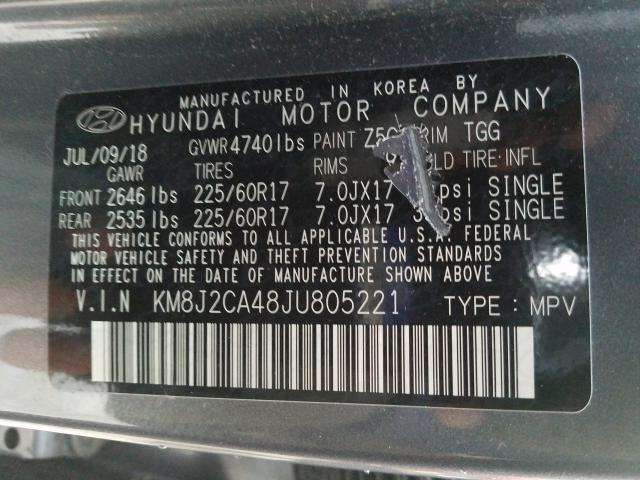 2018 HYUNDAI TUCSON SE KM8J2CA48JU805221