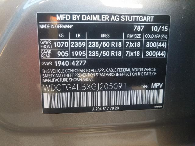 2016 MERCEDES-BENZ 170SD WDCTG4EBXGJ205091