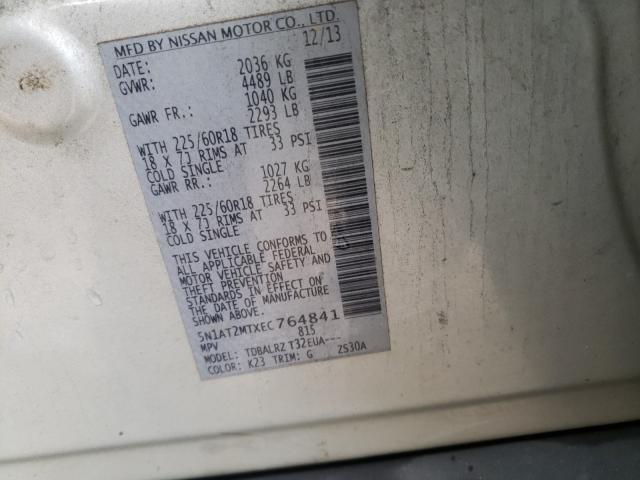 2014 NISSAN ROGUE SL 5N1AT2MTXEC764841