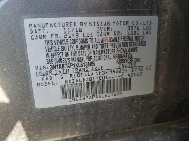 2019 NISSAN SENTRA 3N1AB7AP1KL613885