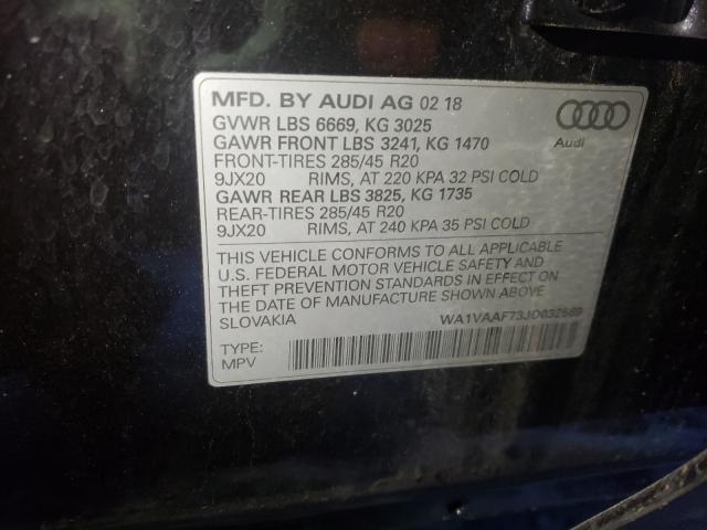 VIN WA1VAAF73JD032569 2018 Audi Q7, Prestige no.10