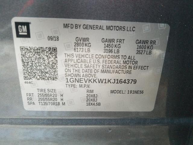 2019 CHEVROLET TRAVERSE P 1GNEVKKW1KJ164379