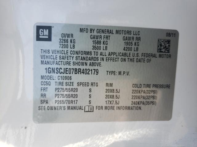 2011 CHEVROLET SUBURBAN C 1GNSCJE07BR402179