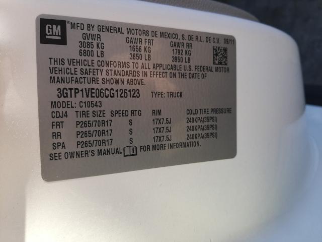 2012 GMC SIERRA C15 3GTP1VE06CG126123
