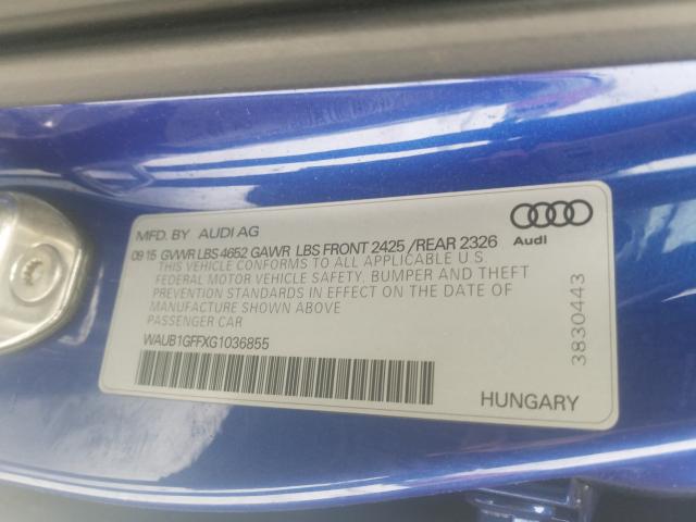 2016 AUDI S3 PREMIUM WAUB1GFFXG1036855
