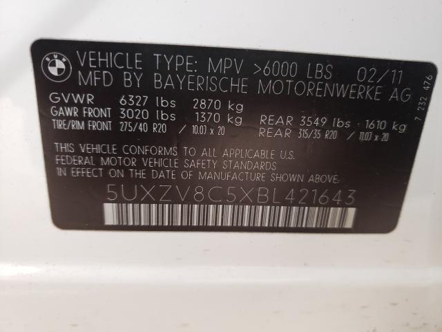 2011 BMW X5 XDRIVE5 5UXZV8C5XBL421643