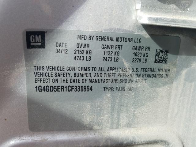 2012 BUICK LACROSSE P 1G4GD5ER1CF330864