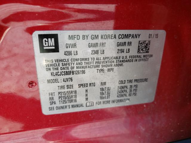 2015 BUICK ENCORE - KL4CJCSB0FB126196
