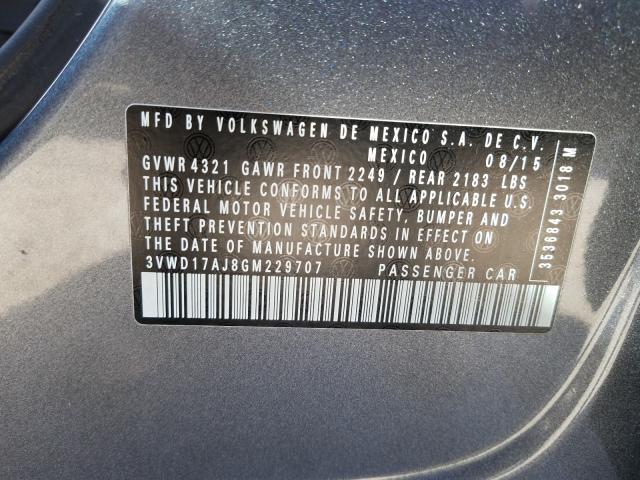 2016 VOLKSWAGEN JETTA SPOR 3VWD17AJ8GM229707