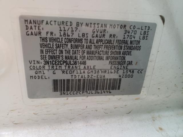 2018 NISSAN VERSA NOTE 3N1CE2CP9JL361446