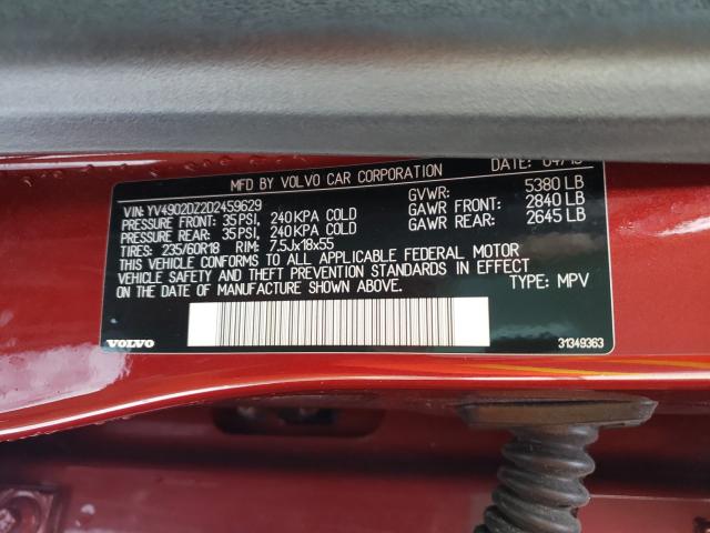 2013 VOLVO XC60 T6 YV4902DZ2D2459629