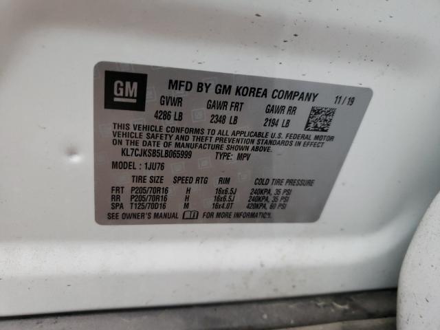 2020 CHEVROLET TRAX LS KL7CJKSB5LB065999