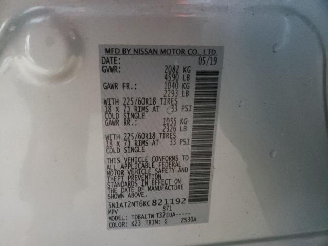 2019 NISSAN ROGUE S 5N1AT2MT6KC821192