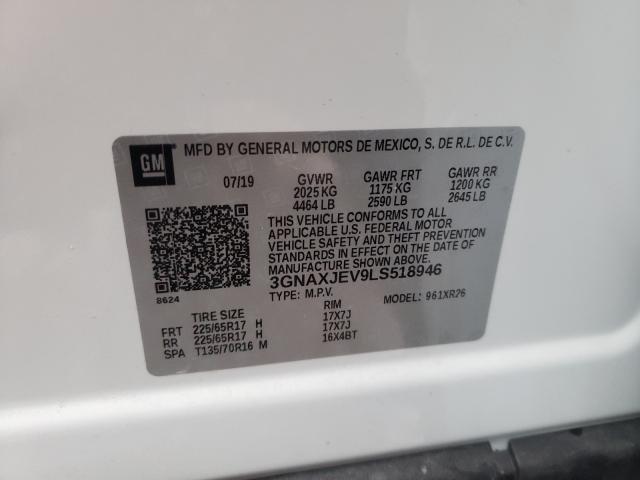 2020 CHEVROLET EQUINOX 3GNAXJEV9LS518946