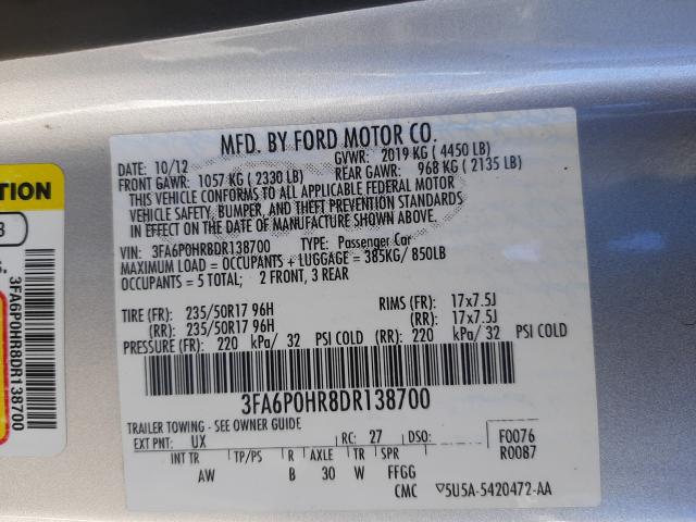 2013 FORD FUSION 3FA6P0HR8DR138700