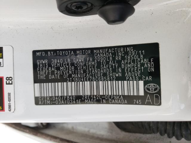 2011 TOYOTA COROLLA S 2T1BU4EE7BC685812