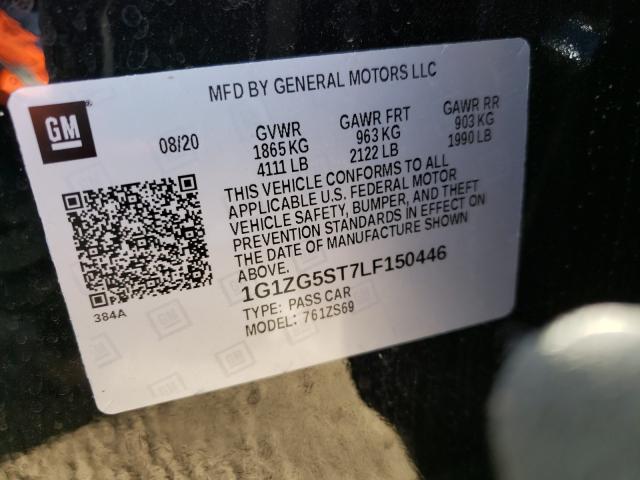 2020 CHEVROLET MALIBU RS 1G1ZG5ST7LF150446