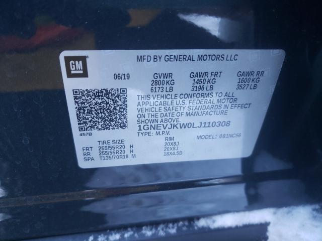 2020 CHEVROLET TRAVERSE R 1GNEVJKW0LJ110308
