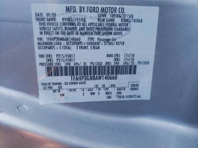 2010 FORD FOCUS SES 1FAHP3GN8AW140660
