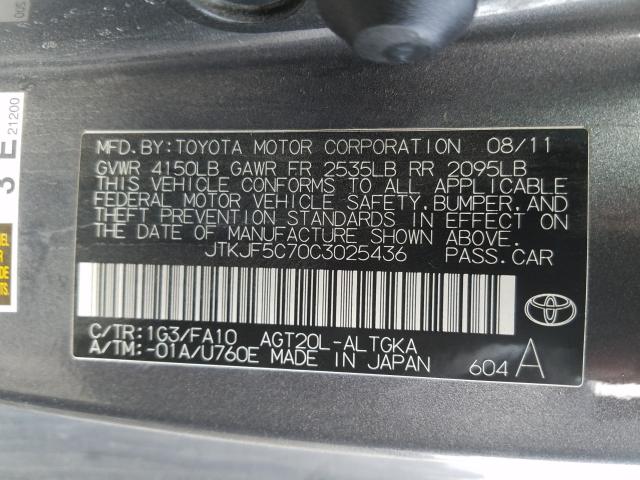 2012 TOYOTA SCION TC JTKJF5C70C3025436