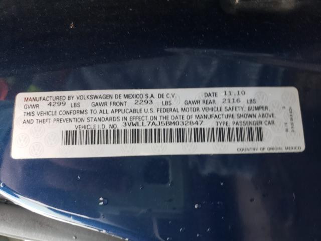 2011 VOLKSWAGEN JETTA TDI 3VWLL7AJ5BM032847