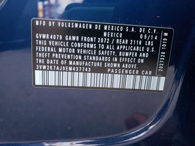 2014 VOLKSWAGEN JETTA BASE 3VW2K7AJ9EM437743