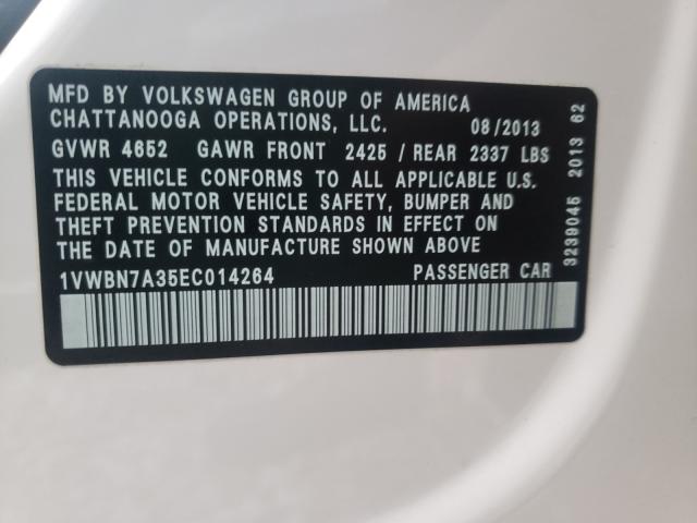 2014 VOLKSWAGEN PASSAT SE 1VWBN7A35EC014264