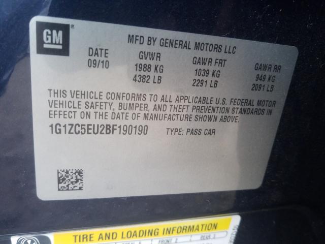 2011 CHEVROLET MALIBU 1LT 1G1ZC5EU2BF190190