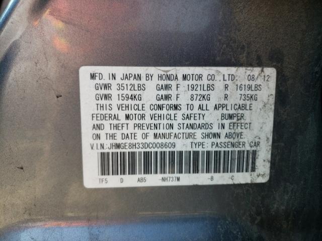 2013 HONDA FIT JHMGE8H33DC008609