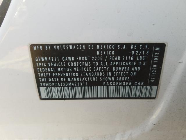 2013 VOLKSWAGEN JETTA SE 3VWDP7AJ3DM422311