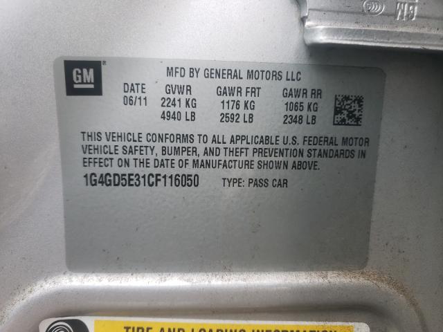 2012 BUICK LACROSSE P 1G4GD5E31CF116050