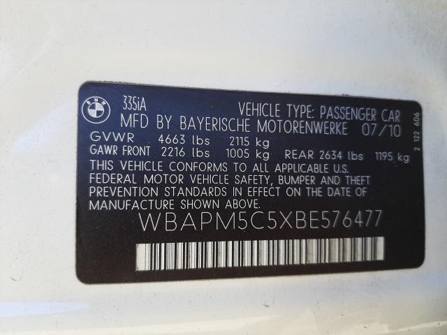 2011 BMW 335 I WBAPM5C5XBE576477