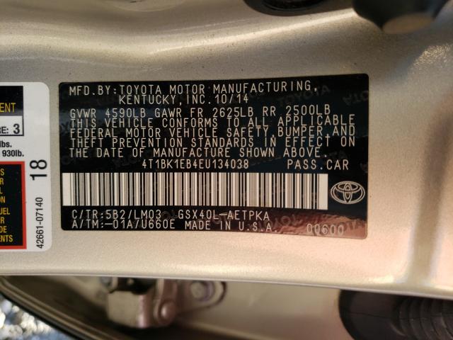 2014 TOYOTA AVALON XLE 4T1BK1EB4EU134038