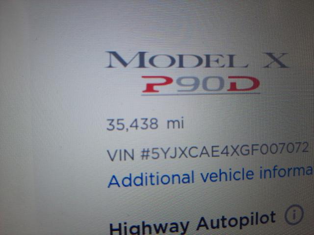 2016 TESLA MODEL X 5YJXCAE4XGF007072