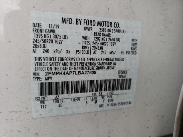 2020 FORD EDGE ST 2FMPK4AP7LBA27609