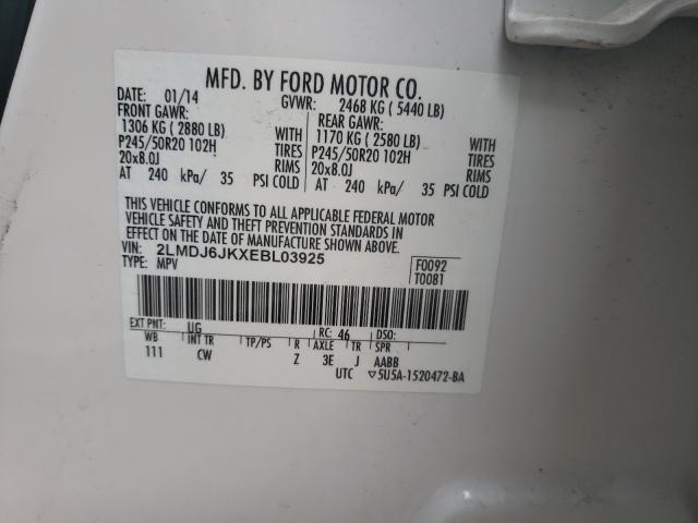 2014 LINCOLN MKX 2LMDJ6JKXEBL03925