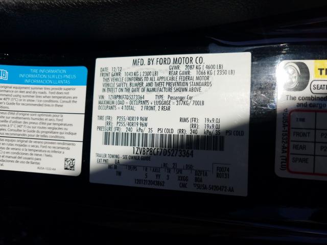 2013 FORD MUSTANG GT 1ZVBP8CF7D5273364