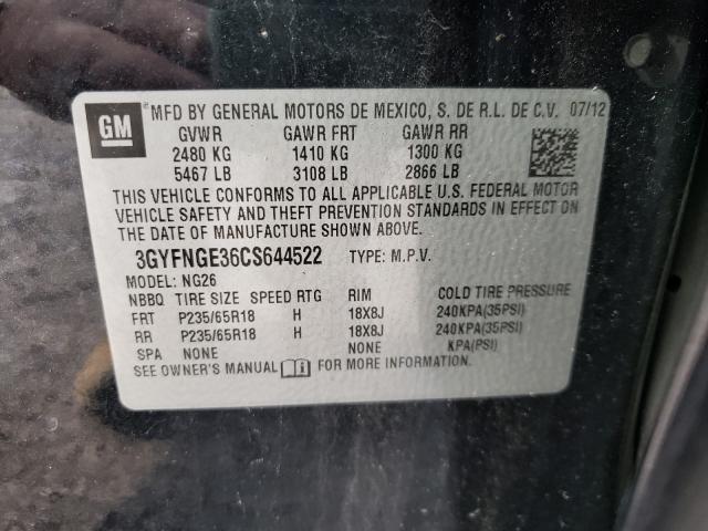 2012 CADILLAC SRX 3GYFNGE36CS644522