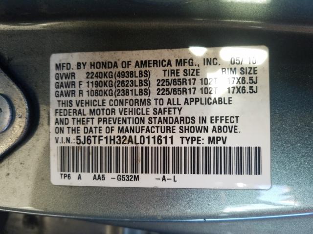 2010 HONDA ACCORD CRO 5J6TF1H32AL011611