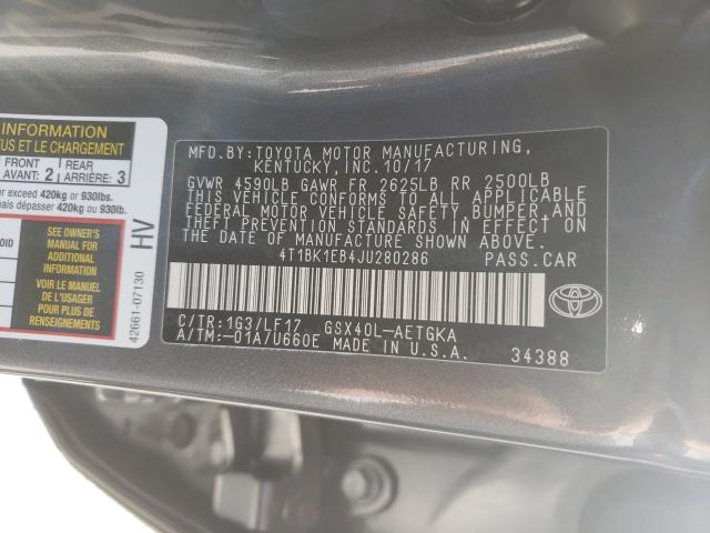 2018 TOYOTA AVALON XLE 4T1BK1EB4JU280286