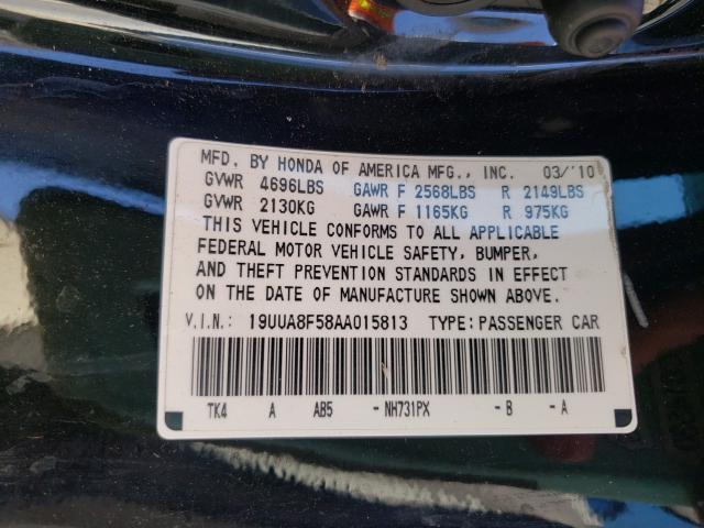 2010 ACURA TL 19UUA8F58AA015813