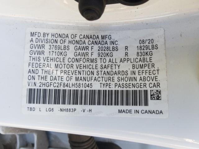 2020 HONDA CIVIC SPOR 2HGFC2F84LH581045