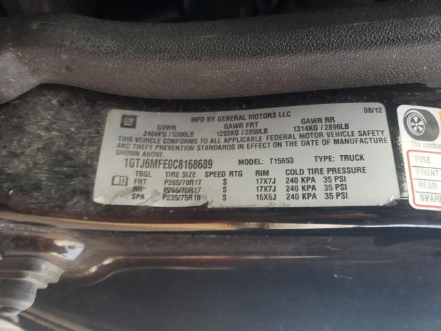 2012 GMC CANYON SLE 1GTJ6MFE0C8168689